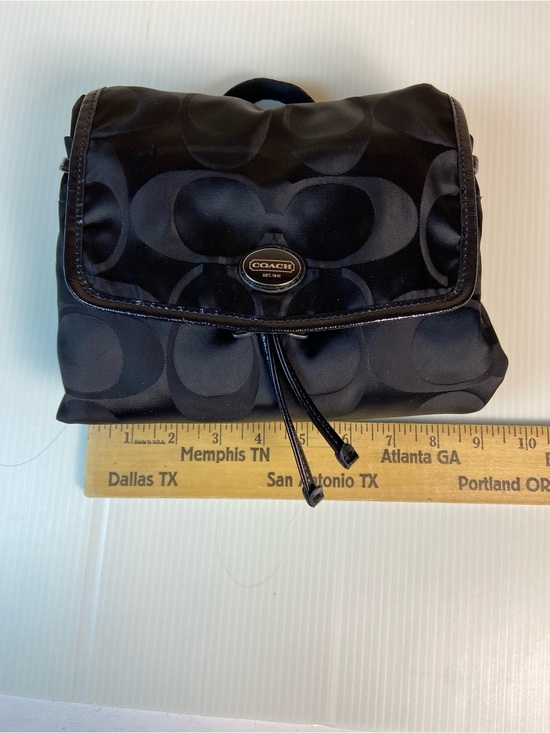 Coach Black Tonal Signature Nylon Backpack Drawstring Flap Bag F77350 main image 10
